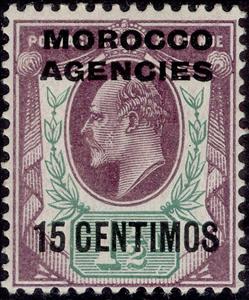 Stamp, King Edward VII, Morocco, British Post Office,  , Kings