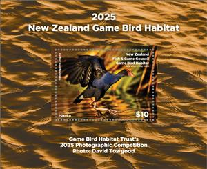 Souvenir Sheet, Pūkeko (Porphyrio melanotus), New Zealand,  , Animals (Fauna), Birds