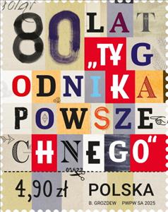 Stamp, Tygodnik Powszechny Magazine, 80 Years, Poland,  , Anniversaries and Jubilees, Magazines