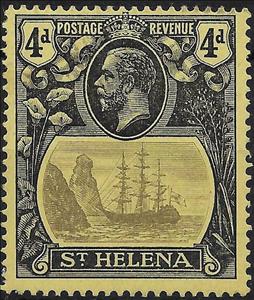 Stamp, Badge of the Colony, Saint Helena,  , Kings, Sailing Ships, Ships