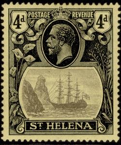 Stamp, Badge of the Colony, Saint Helena,  , Kings, Sailing Ships, Ships