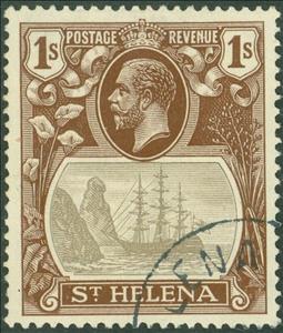 Stamp, Badge of the Colony, Saint Helena,  , Kings, Sailing Ships, Ships