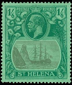 Stamp, Badge of the Colony, Saint Helena,  , Kings, Sailing Ships, Ships