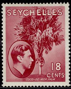 Stamp, Coco-de-Mer palm, Seychelles,  , Palm-trees