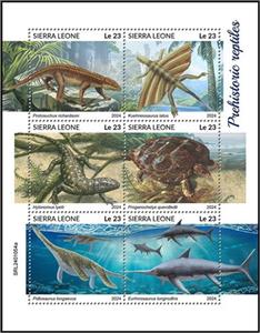 Mini Sheet, Prehistoric Reptiles, Sierra Leone,  , Prehistoric Animals, Prehistory