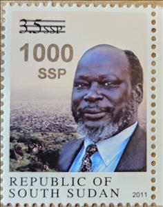 Stamp, 2017 Surcharge on 2011 Salva Kiir Stamp - Variant, South Sudan,  , Famous People, Heads of State, Independency Activists, Men, Politicians, Revolutionaries