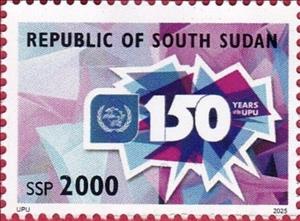 Stamp, Universal Postal Union, 150 Years, South Sudan,  , U.P.U.