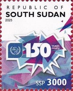 Stamp, Universal Postal Union, 150 Years, South Sudan,  , U.P.U.