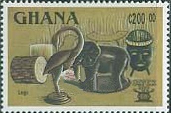 Stamp, Logs, Art Objects, Ghana,  