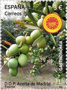 Stamp, Olives of Madrid, Spain,  , Gastronomy, Olives, Plants (Flora)