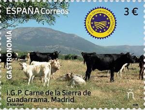 Stamp, Sierra de Guadarrama Beef, Spain,  , Animals (Fauna), Cattle, Gastronomy, Mammals