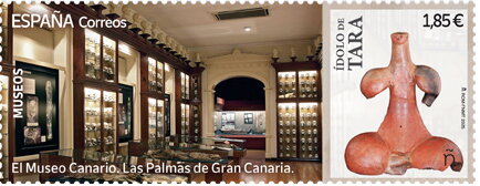Stamp, The Canarian Museum, Las Palmas : The Tara Idol, Spain,  , Archaeology, Museums, Statues
