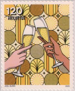 Stamp, Congratulations, Switzerland,  , Drinkware, Glass and Earthenware, Hands, Special Occasions