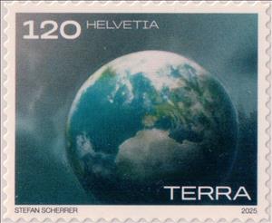 Stamp, Earth, Switzerland,  , Astronomy, Planets