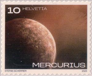 Stamp, Mercury, Switzerland,  , Astronomy, Planets