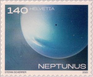 Stamp, Neptune, Switzerland,  , Astronomy, Planets