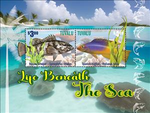 Souvenir Sheet, Life Beneath the Sea, Tuvalu,  , Animals (Fauna), Fishes, Sea Life
