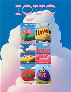 Mini Sheet, Love & Hope, Tuvalu,  , Love, Stylized Objects