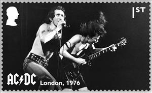 Stamp, AC/DC Performing in London, 1976, United Kingdom of Great Britain & Northern Ireland,  , Famous People, Music, Musicians