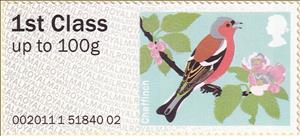Stamp, Common Chaffinch (Fringilla coelebs), United Kingdom of Great Britain & Northern Ireland,  , Animals (Fauna), Birds