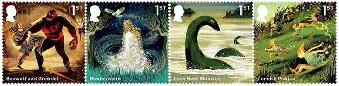 Se-tenant, Myths and Legends of the United Kingdom, United Kingdom of Great Britain & Northern Ireland,  , Legends, Mythology
