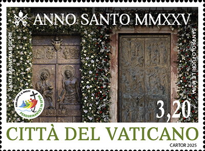 Stamp, Doos of St. Mary Major and St. Paul Outside the Walls, Vatican City,  , Churches - Cathedrals - Basilicas - Chapels, Holy Year