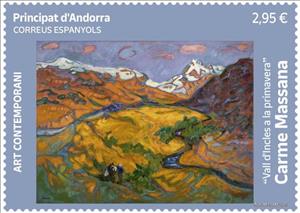 Stamp, Val d'Incles in Spring, by Carme Massana, Andorra, Spanish Administration,  , Art