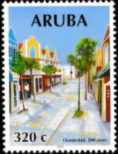 Stamp, Oranjestad, Bicentenary, Aruba,  , Townscapes / City Views