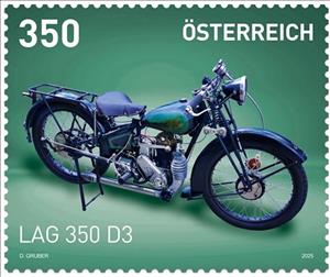 Stamp, Lag 350 D3 Motorcycle, Austria,  , Motorcycles