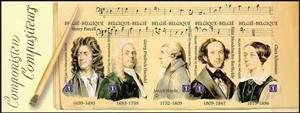 Booklet Pane, Booklet Masters of Music, Belgium,  , Composers, Famous People, Men, Music, Musicians, Women