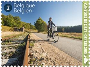 Stamp, Cycling on the Vennbahn, Belgium,  , Bicycles