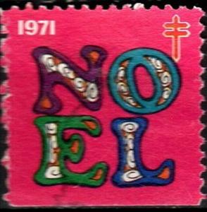 Stamp, Lung Association, Canada,  , Christmas, Letters (Alphabet), Tuberculosis / TBC
