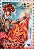 Stamp, Circus Soleil, Central African Republic,  , Artists, Circus