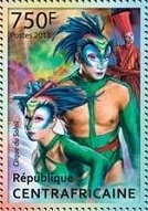 Stamp, Circus Soleil, Central African Republic,  , Artists, Circus