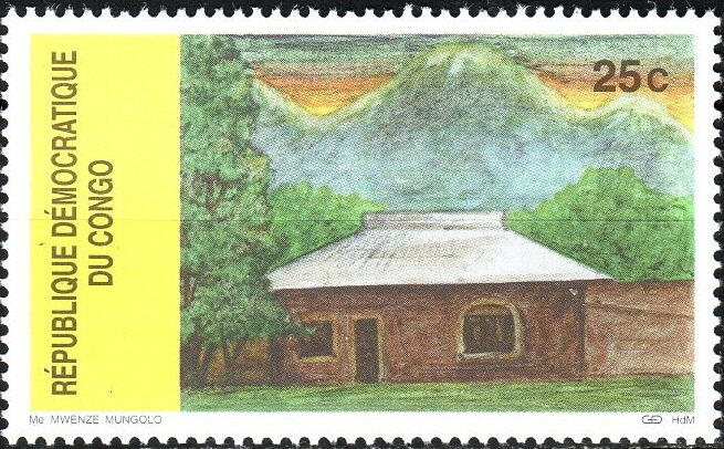 Cabin and volcano