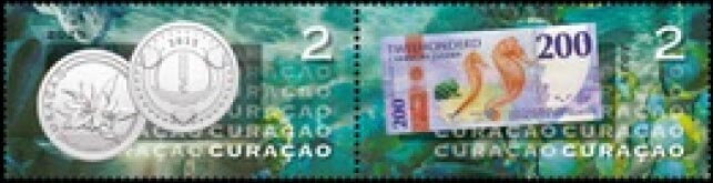 1 cent Coin and 200 Guilder Banknote