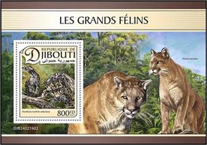 Souvenir Sheet, Clouded Leopard (Panthera neofelis nebulosa), Djibouti,  , Leopards, Wild Cats