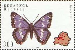 Stamp, Purple Emperor (Apatura iris), Belarus,  , Insects, Butterflies