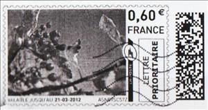 Stamp, Berries in black, France,  , Fruits and Berries, Plants (Flora)