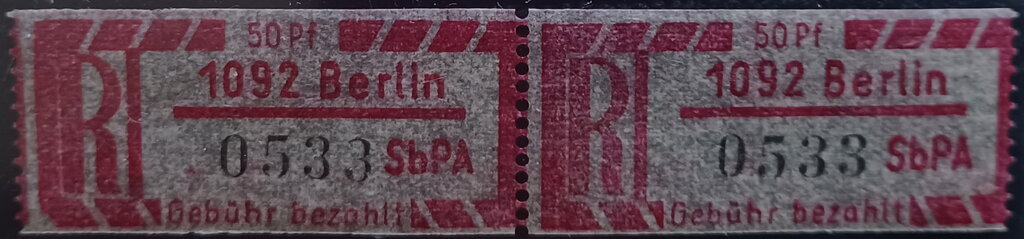 Se-tenant, SbPÄ, Germany, Democratic Republic,  , Numbers