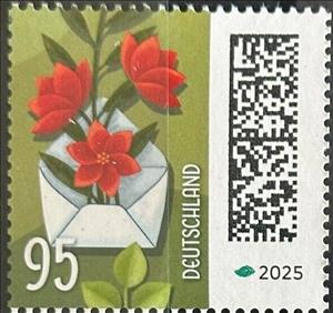Stamp, Flowers in a Letter, Germany, Federal Republic,  , Flowers, Letters (Mail), Plants (Flora)
