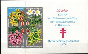 Souvenir Sheet, Christmas 1973 Bayern, Germany, Federal Republic,  , Charity, Flowers, Plants (Flora), Tuberculosis / TBC