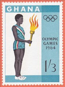 Stamp, Torchbearer, Ghana,  , Olympic Games, Sports, Torches