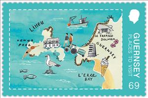 Stamp, Lihou, Guernsey,  , Maps, Tourism