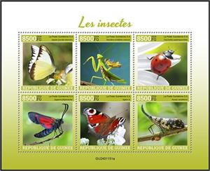Mini Sheet, Insects, Guinea,  , Insects