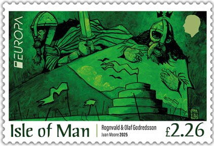Stamp, Rognvald and Olaf Godredsson, Isle of Man,  , Battle, C.E.P.T. / Europe, Kings, Middle Ages