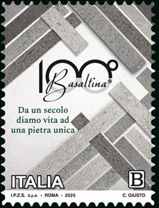 Stamp, Basaltina Lava Stone Products, Centenary, Italy,  , Anniversaries and Jubilees, Economy, Stones