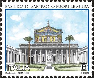 Stamp, Basilica Basilica of St. Paul Outside the Walls, Italy,  , Churches - Cathedrals - Basilicas - Chapels