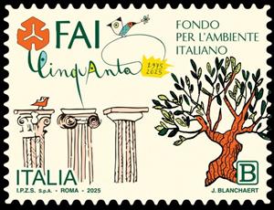 Stamp, National Trust of Italy (Fondo Per L'Ambiante Italiano), Italy,  , Culture, Organizations