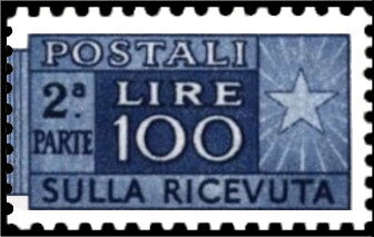 Stamp, Post Horn - Wmk. stars I, laid paper - 2nd parrt, Italy,  , Postal Services, Stars